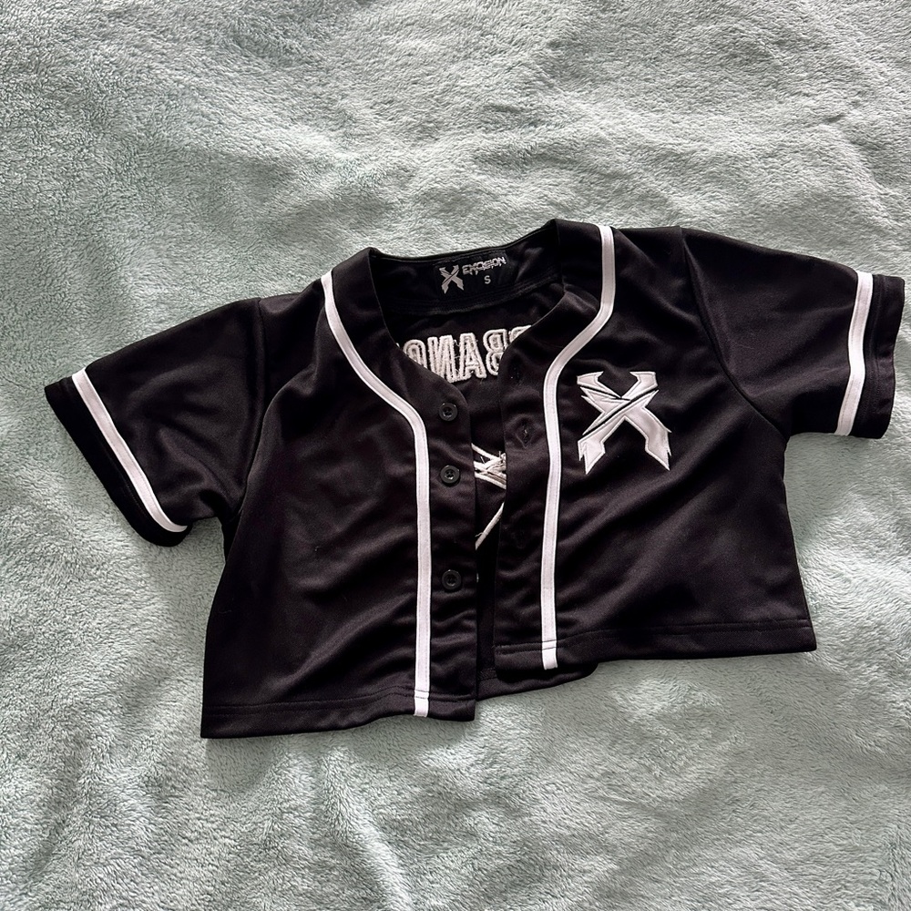 Sporty Black and White Crop Top Excision Merch